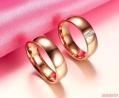 Klassieke 18K roze goud verguld ring met 4 zirkonen